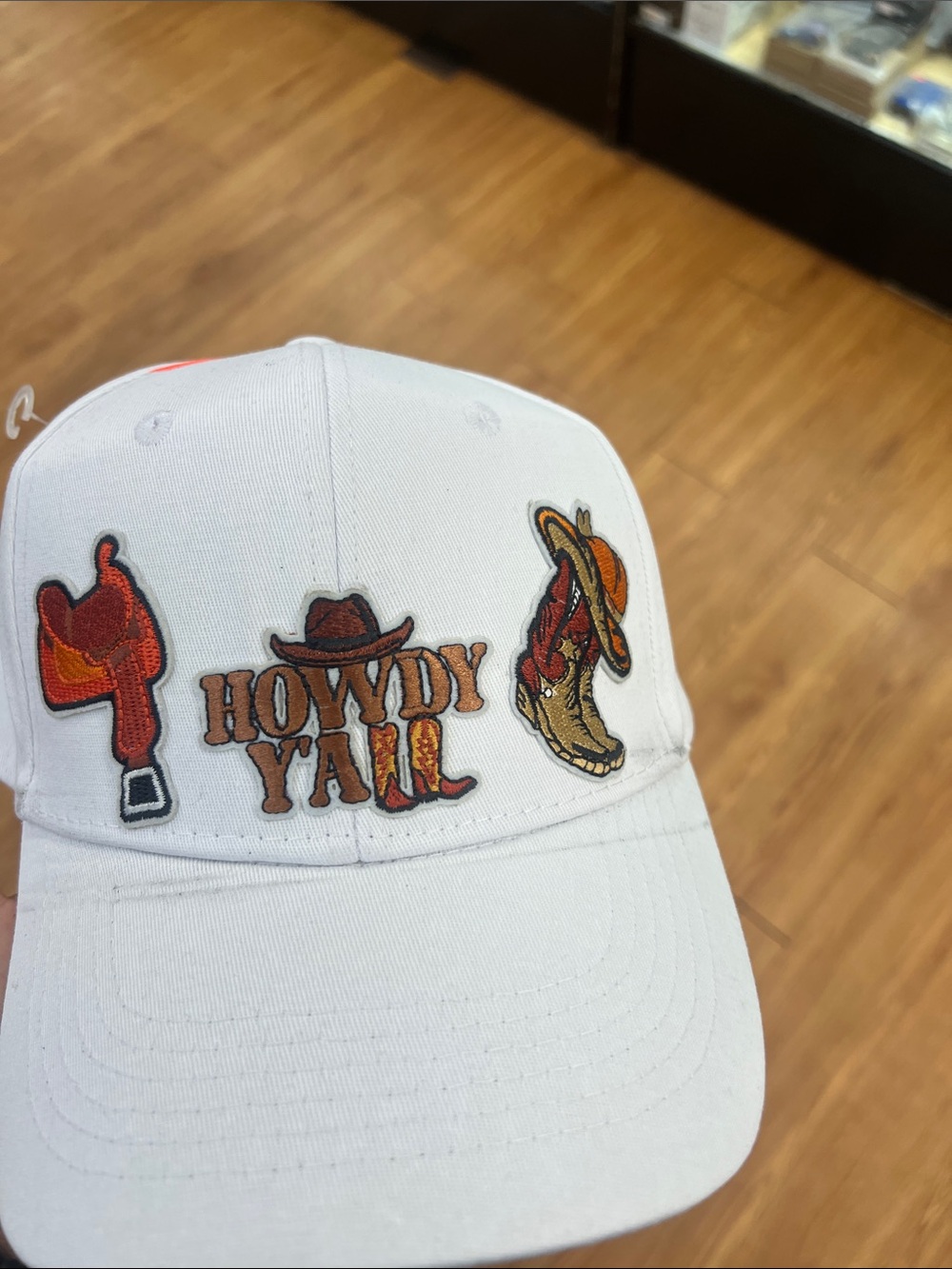 White 'Howdy Y'all' Embroidered Baseball Cap